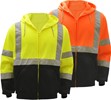 GSS Safety Class 3 Zipper Front Hooded Sweatshirt with Black Bottom 7003/7004