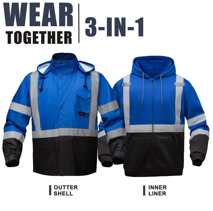 GSS Safety [Wear Together] Non-ANSI Multi Color Rain Jacket & Hoodie 6013-7023