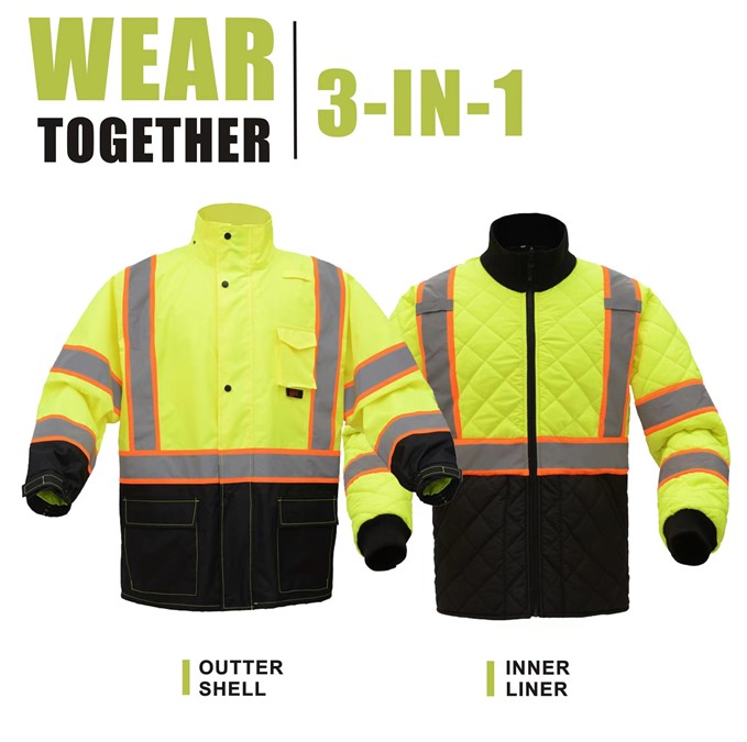 GSS Safety [Wear Together] Class 3 Two Tone Rain Coat & Jacket 6005-8007