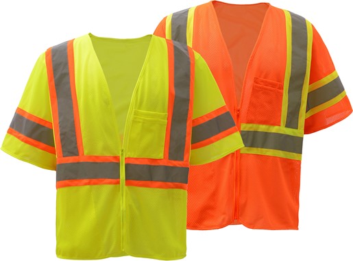 GSS Safety Standard Class 3 Two Tone Mesh Zipper Safety Vest 2005/2006