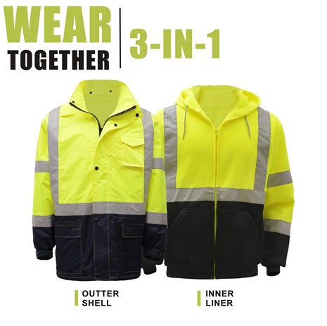 GSS Safety [Wear Together] Class 3 Rain Jacket & Hoodie 6003-7003