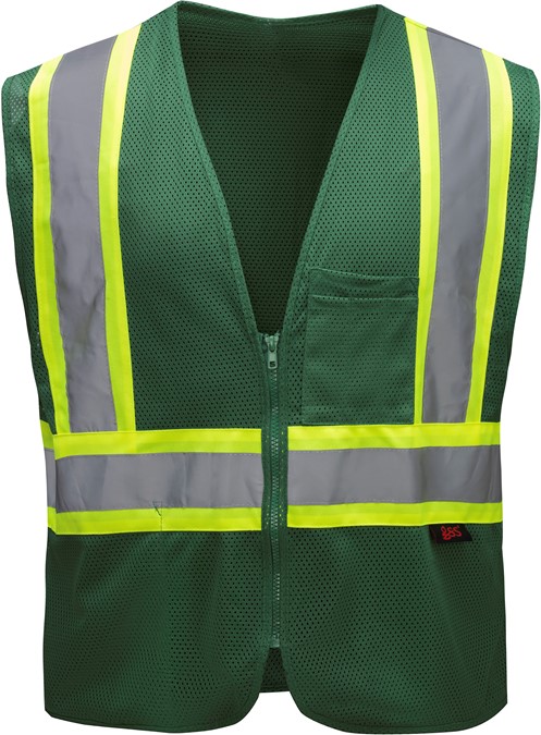 Standard Class 2 Two Tone Mesh Zipper Safety Vest | GSS Safety Standard Class 2 Two Tone Mesh Zipper Safety Vest | GSS Safety