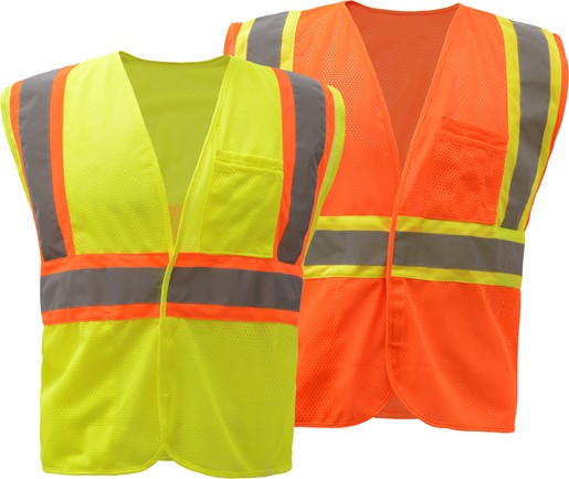 Standard Class 2 Two Tone Mesh Hook & Loop Safety Vest