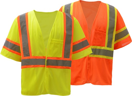 Standard Class 3 Two Tone Mesh Hook & Loop Safety Vest