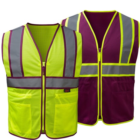 Two Tone Lady Vest with Plum Trim